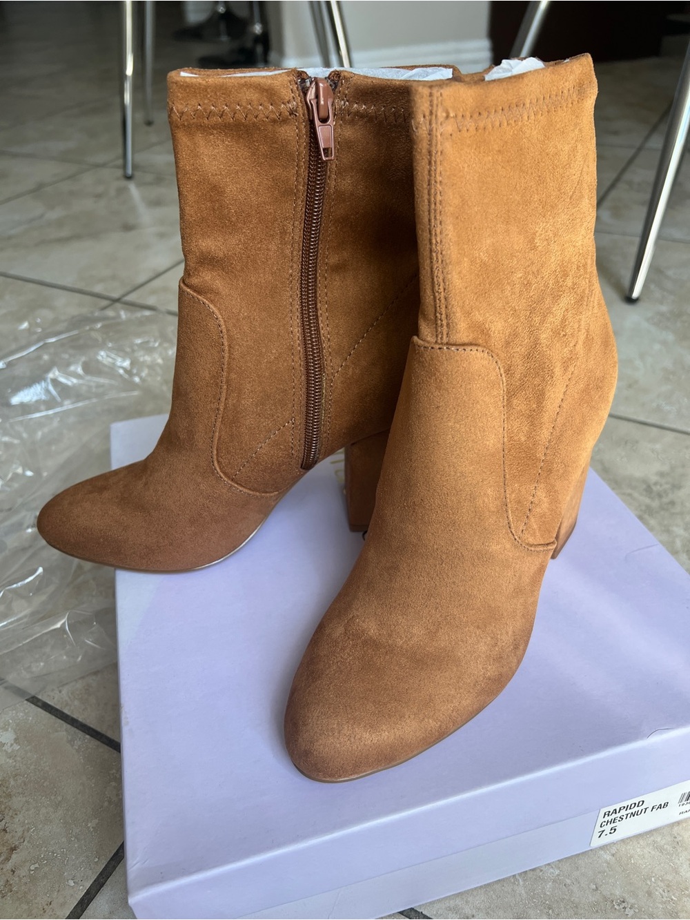 Madden Girl “Rapidd” ankle boots - Chestnut Fab - Women’s size 7.5.